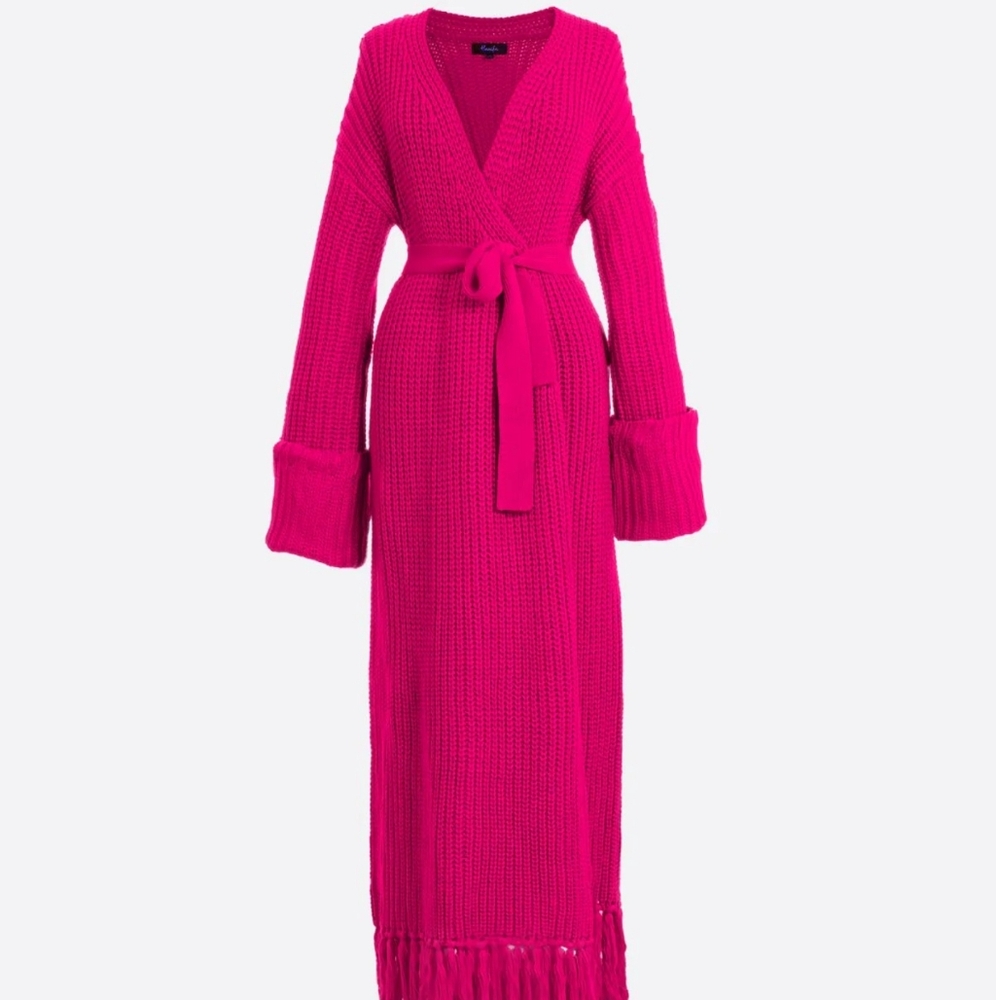 Magenta Pink Miya Knit Cardigan Dress